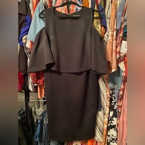 NWOT Eloquii Size 16 Black Flutter Sleeve Midi Dress